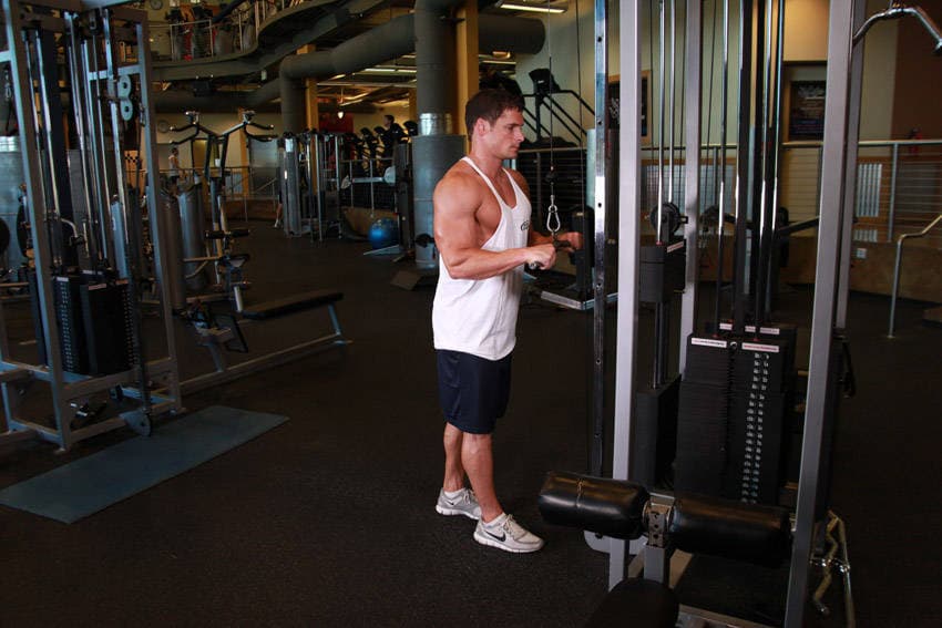 Démonstration de l’exercice : Extension triceps à la poulie haute