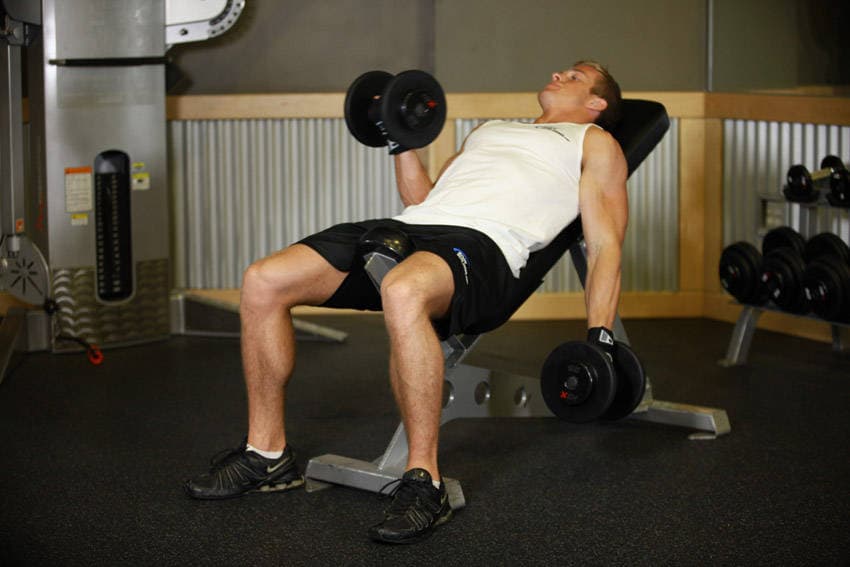 Démonstration de l’exercice : Curl biceps incliné aux haltères